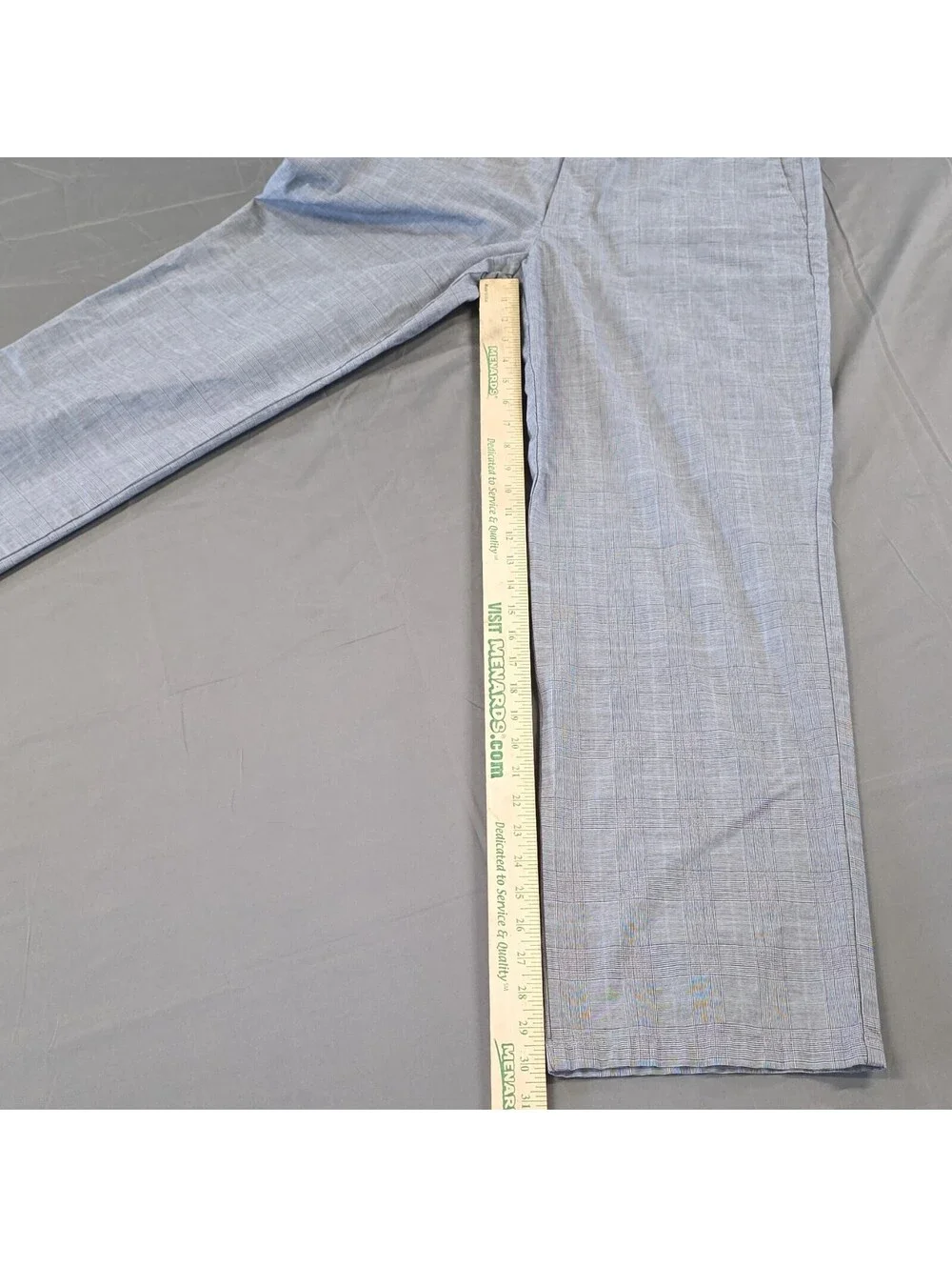 Dockers Gray Plaid Cotton Elastane Straight Fit Flat Front Dress Pants 34w x 32l